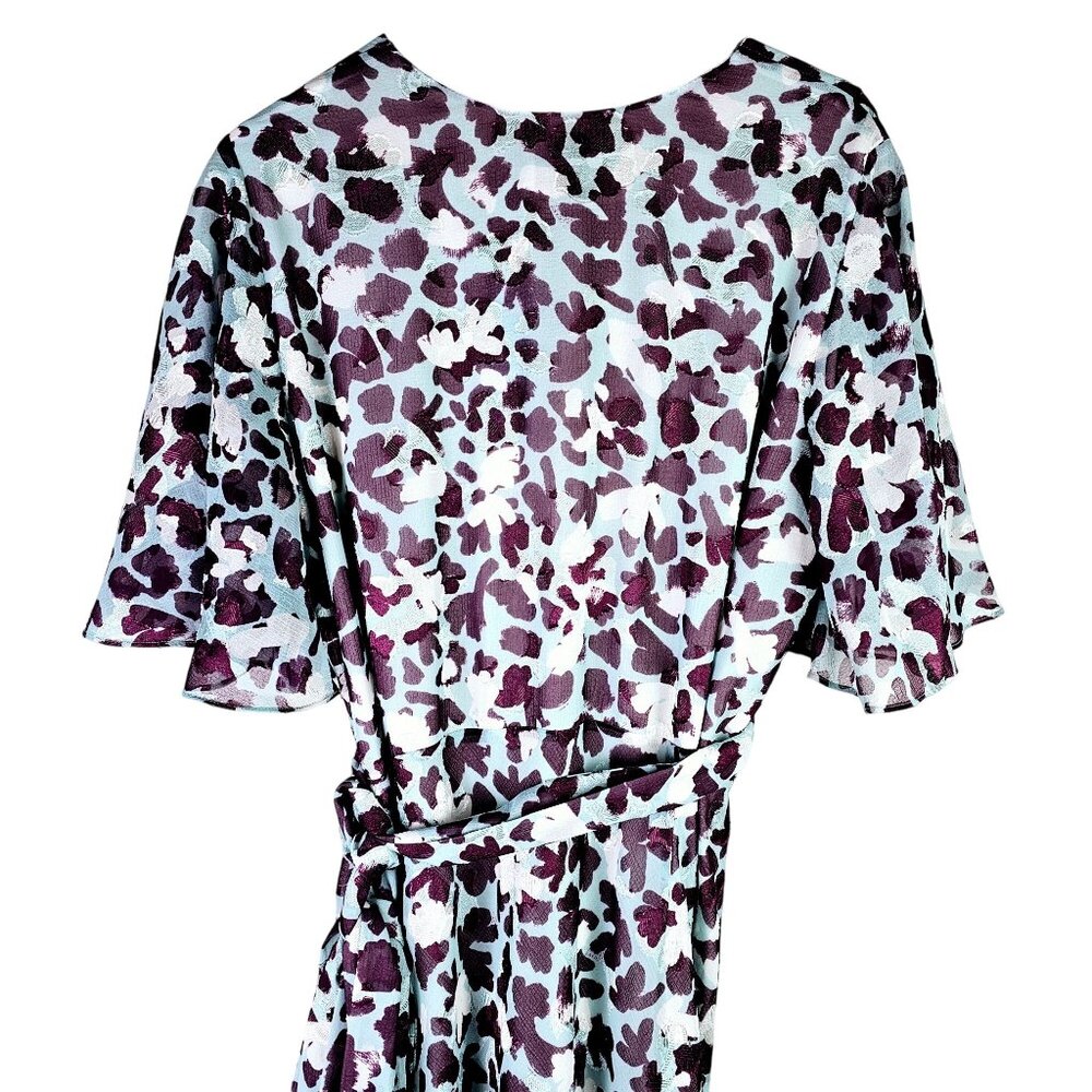 Tanya Taylor Blaire Brushstroke Coral Araucana Wrap Dress, Sz 16, NWT - Picture 10 of 11